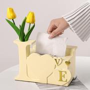 创意欧式树脂纸巾盒摆件客厅，家居轻奢高级餐巾纸盒客厅茶几收纳盒
