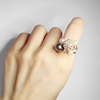 夸张大珍珠戒指女食指大气个性指环日韩潮人奢华饰品锆石满钻中指
