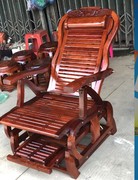 红木家具缅甸花梨木逍遥椅，实木休闲椅大果紫檀，中式阳台躺椅摇