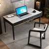 岩板书桌实木简约家用写字台卧室小户型现代电脑桌意式轻奢写字桌