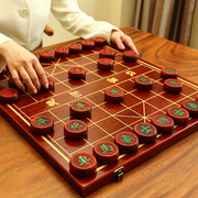 象棋中国象棋儿童实木，带木质棋盘学生成人大号，便携式套装榉木棋子