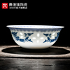 景德镇陶瓷中式家用玲珑餐具套装高温，釉下彩青花单个吃饭碗碟
