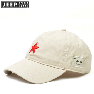 jeep吉普春夏鸭舌帽红星，男女遮阳帽户外休闲棒球帽纯棉百搭款