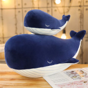跨境蓝色深海洋生物大号，羽绒棉鲸鱼抱枕毛绒，玩具海豚玩偶公仔