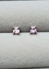 4毫米 天然淡紫色紫水晶宝石 简约 S925纯银耳钉