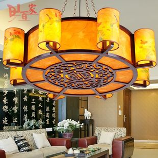 中式客厅吊灯餐厅古典羊皮，灯中国风茶楼包厢，饭店灯具大厅中式灯
