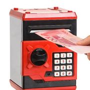 儿童密码箱储蓄罐玩具保险柜箱存钱罐存取款机自动吸纸迷你ATM机