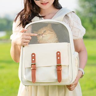 猫包外出便携小猫猫双肩背，包装宠物猫咪的包包2023大书包透气