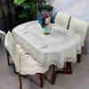 厂销椭圆形餐桌布椭圆形餐桌椅子套罩现代简约座布餐桌布椅套椅品