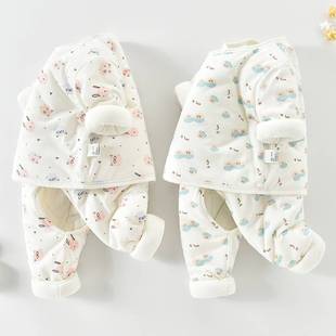 新生婴儿棉衣套装0-3个月宝宝冬装，加厚6初生婴儿衣服秋冬季纯棉袄