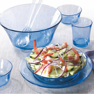 多莱斯法国进口玻璃餐具套装家用耐热防烫欧式食品级钢化盘碗碟杯