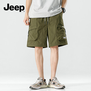 jeep吉普工装短裤男士美式宽松五分裤男多口袋，运动夏季休闲裤子男