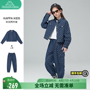 kappa女童套装2024春秋，中大童休闲时尚儿童牛仔套装两件套