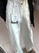 韩版窄版直筒裤2024秋季白色高腰显瘦宽松小个子阔腿牛仔裤子