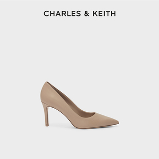 CHARLES＆KEITH秋冬女鞋CK1-60280245-1女士简约通勤尖头高跟单鞋