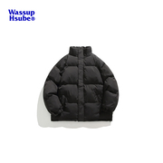 WASSUP HSUBE运动男女立领棉服秋冬季加厚保暖防风潮牌大码棉衣