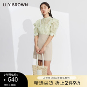 LILY BROWN春夏款 复古甜美蕾丝碎花小飞袖衬衫LWFB222058