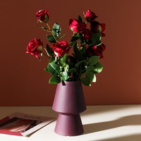 仿真花束客厅电视柜摆件，花瓶花艺套装，仿真花装饰保加利亚保湿玫瑰
