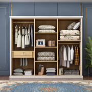 定制美式实木欧式衣柜白色现代简约卧室衣橱三四五六门储物加顶经