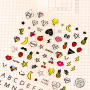 韩国sonia贴纸字母星星表情，手账帐素材手机，键盘小可爱装饰贴贴画