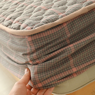 大尺寸床笠水洗纯棉，绗缝夹棉双人床床单，床罩床垫套床品四季可用