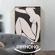 PINHONG 巨幅落地画黑白客厅装饰画人物艺术抽象壁画玄关走廊画