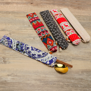 筷子勺子叉套装布袋便携式学生户外露营餐具收纳袋包筷子套定制