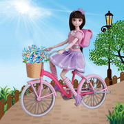 芭洋比娃娃青春校园学生，自行车小书包，儿童玩具过家家公主娃娃女孩
