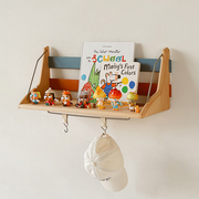 异果酱海浪置物架壁挂，隔板实木儿童，收纳架儿童房墙面展示架书架