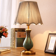 美式简约陶瓷小台灯卧室床头灯，现代结婚庆温馨创意浪漫可调光欧式