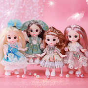 6个套装芭比洋娃娃玩具，大礼盒迷你小号公主儿童，女孩礼物仿真换装