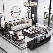 源氏木语新中式实木布艺沙发，组合现代简约客厅别墅，轻奢大小户型中