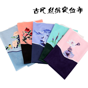 中国古典风系列丝绒定位图案，面料丝绒印制diy手工口金包布料