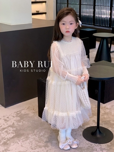 韩版女童装儿童秋季宝宝甜美淑女，植绒长袖连衣裙公主裙子礼服裙