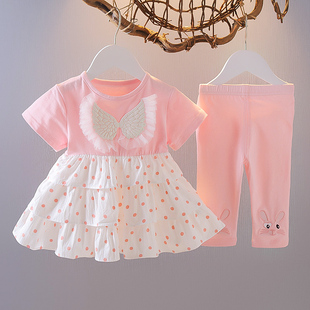 婴儿童装女童夏季套装1-3岁夏装2公主裙女宝宝夏天衣服时髦两件套