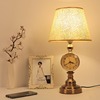 高档欧式复古台灯卧室床头房间，美式简约装饰灯具灯饰古铜色带钟表