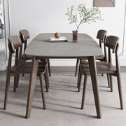 岩板餐桌实木长方形2023广东佛山现代简约轻奢高端餐桌椅组合