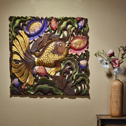 异丽东南亚风格木雕鱼，挂件泰国柚木餐厅，电视背景墙墙饰玄关装饰品