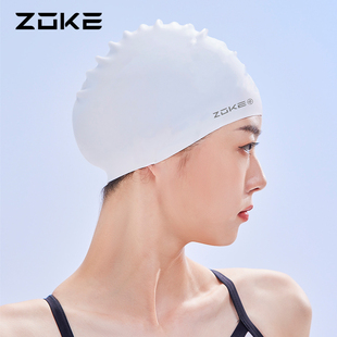zoke洲克成人硅胶泳帽防水护发护耳舒适不勒男女专业训练游泳帽