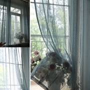 韩式纯色蕾丝仿麻 成品窗帘窗纱，客厅书房窗帘，阳台飘窗隔断帘