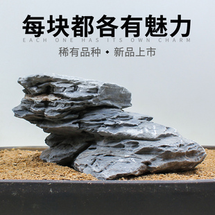 鱼缸造景石头青千层石天然(石天然)原石大号假山盆景草缸装饰品小摆件套餐