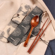 2023日式和风勺筷便携k式，套装餐具木质复古勺筷环保旅行大学生勺