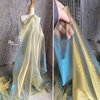 黄绿透明水晶双色流光南韩国纱渐变幻彩硬加密欧根纱蕾丝网纱布料