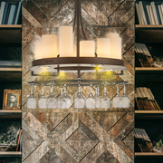 北欧现代简约餐厅吊灯，大气家用个性蜡烛，吊灯时尚创意玻璃酒杯吊灯