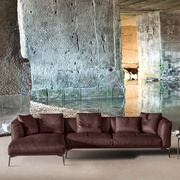 意式进口全真皮沙发，北欧客厅现代简约转角，设计师小户型极简沙发