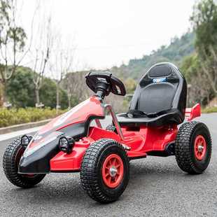 儿童电动车卡丁车四轮遥控可坐童车宝宝玩具，汽车充气轮电瓶车