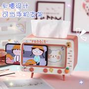 韩国ins创意可爱少女心，可爱电视机造型手机，支架桌面抽纸盒纸巾盒