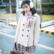 conomi日系学院风正版jk制服，原创毛呢外套秋冬呢子，大衣羊毛大衣女