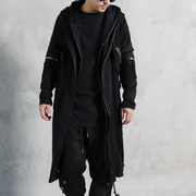 秋季暗黑韩版设计师风衣潮流个性假两件斗篷中长款外套男披风大衣