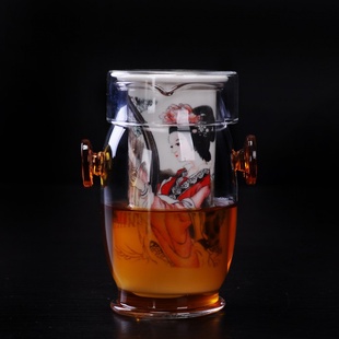 玻璃茶具 红茶杯 耐热泡喝茶 双耳杯过滤茶壶 釉彩青花瓷陶瓷